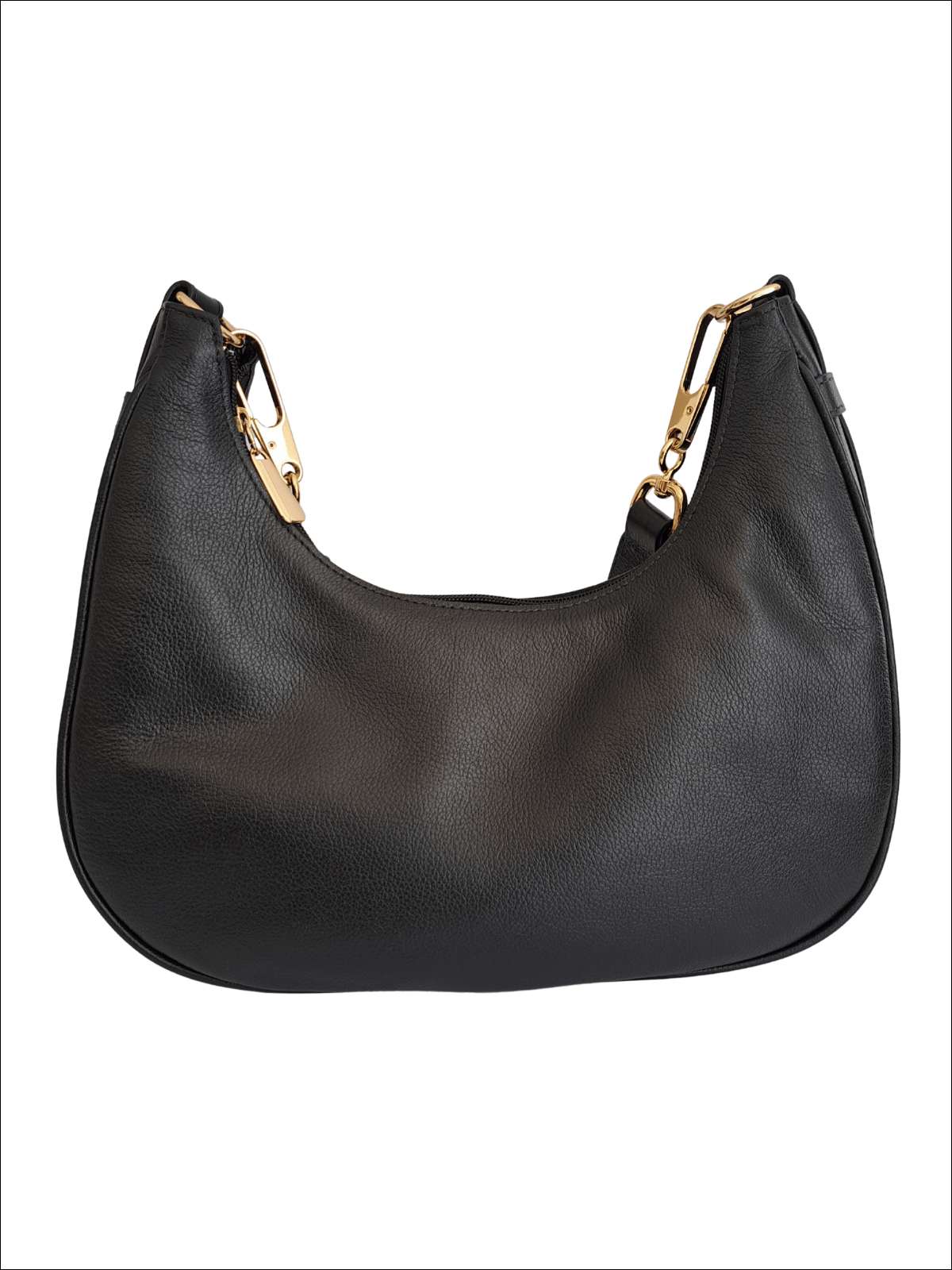 20% OFF - Bolsa de Ombro em Couro Legítimo com Detalhes Dourados